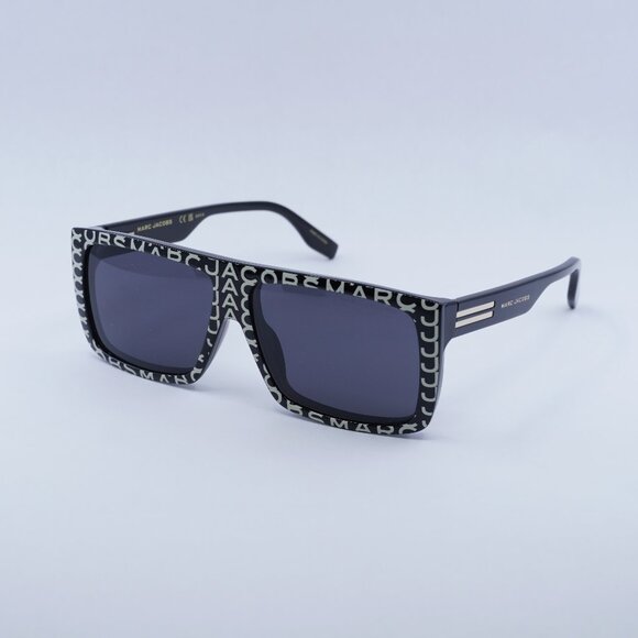 Marc Jacobs MARC 672/CS 003K IR Sunglasses White on Black Pattern Square Frame - Picture 2 of 12